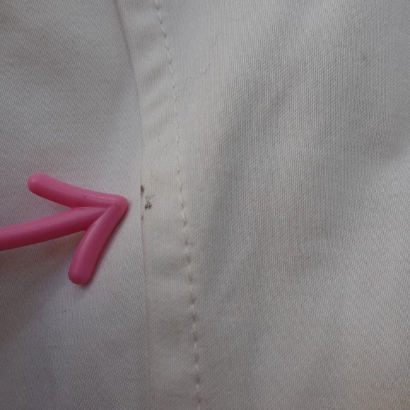 MARC JACOBS White Cropped Jean Jacket Womens Small Denim Puffed Belted Utility - Picture 7 of 14